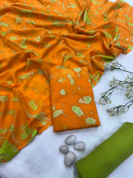 “Wholesale Handblock Printed Cotton Mul Dress Material – Mango Batik Design, Artisan-Crafted in Rajasthan for Boutiques, Designers, and Bulk Orders”