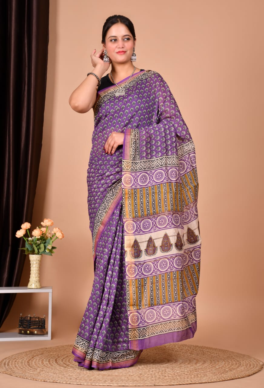 Maheshwari Silk Saree Wholesale Collection – Handblock Printed Natural Dyed Sarees
