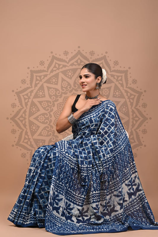 Cotton Mul Handblock Printed Sarees Wholesale – Soft Malmal Sarees for Boutiques