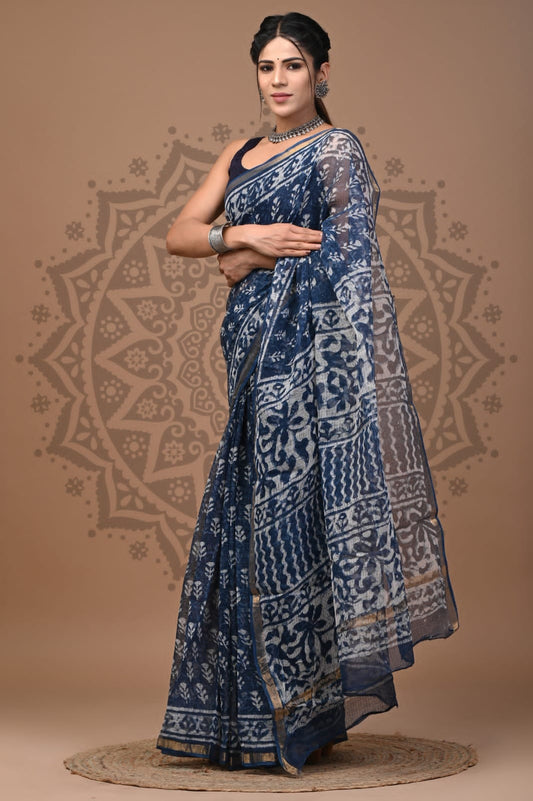 Kota Doria Cotton Sarees Wholesale – Handblock Printed Lightweight Kota Sarees