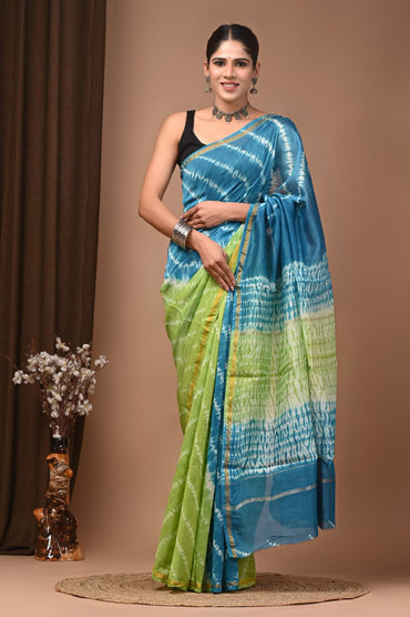 Natural Dyed Chanderi Silk Sarees Wholesale – Hand Block Printed with Blouse