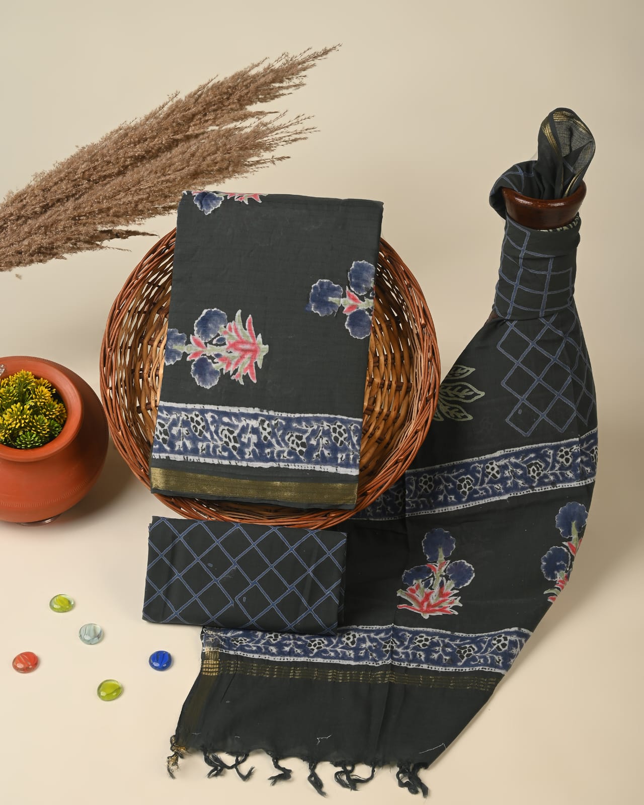 Cotton Chanderi dress material