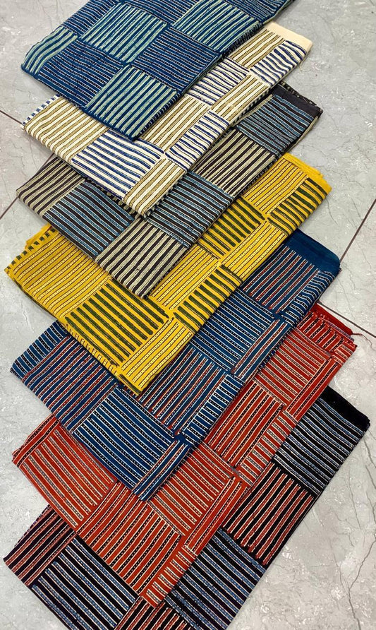 Ajrakh pure cotton handblock printed fabric with traditional butta motifs in artisan style