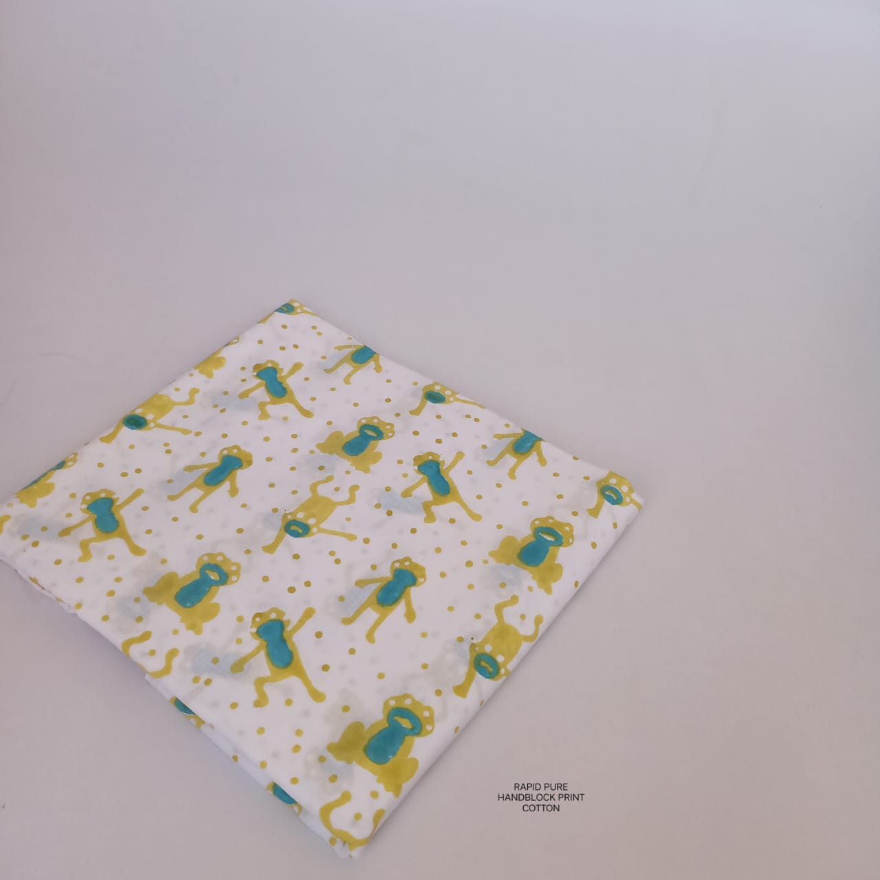 Wholesale Jaipur Sanganeri Handblock Cotton Fabric in white with frog butti print, artisan-crafted, ideal for boutiques, designers, and retailers.