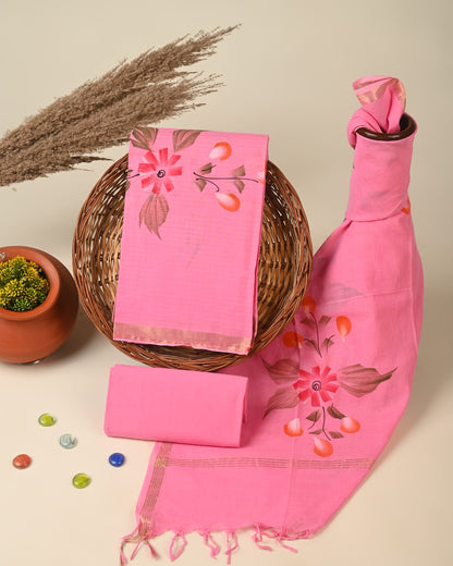 Cotton Chanderi dress material