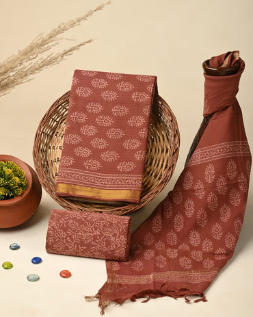 Cotton Chanderi dress material