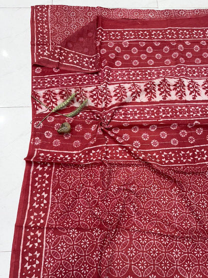 Bagru Mul Cotton Saree Wholesale Handblock Printed – MOQ 6pcs | Assorted – Fabtexs