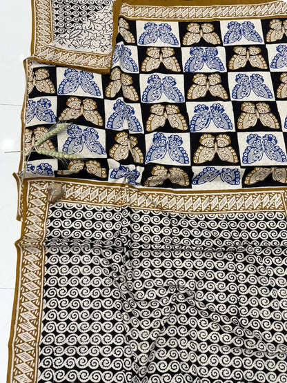Bagru Mul Cotton Saree Wholesale Handblock Printed – MOQ 6pcs | Assorted – Fabtexs