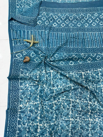 Bagru Mul Cotton Saree Wholesale Handblock Printed – MOQ 6pcs | Assorted – Fabtexs