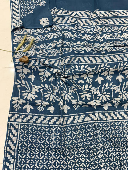 Bagru Mul Cotton Saree Wholesale Handblock Printed – MOQ 6pcs | Assorted – Fabtexs