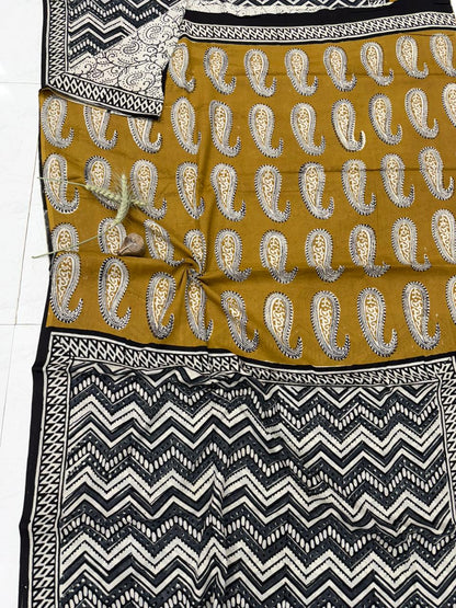 Bagru Mul Cotton Saree Wholesale Handblock Printed – MOQ 6pcs | Assorted – Fabtexs