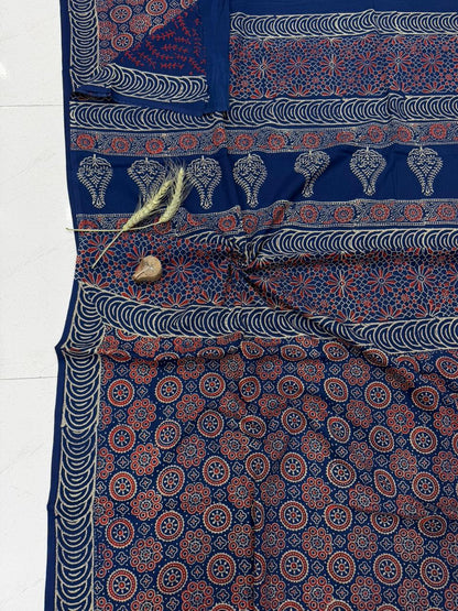 Bagru Mul Cotton Saree Wholesale Handblock Printed – MOQ 6pcs | Assorted – Fabtexs
