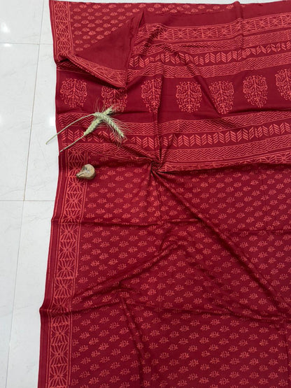 Bagru Mul Cotton Saree Wholesale Handblock Printed – MOQ 6pcs | Assorted – Fabtexs