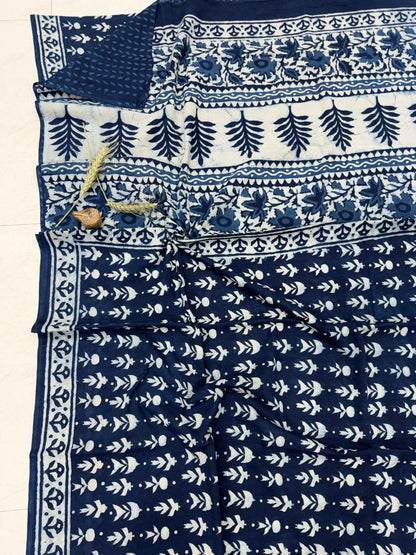 Bagru Mul Cotton Saree Wholesale Handblock Printed – MOQ 6pcs | Assorted – Fabtexs