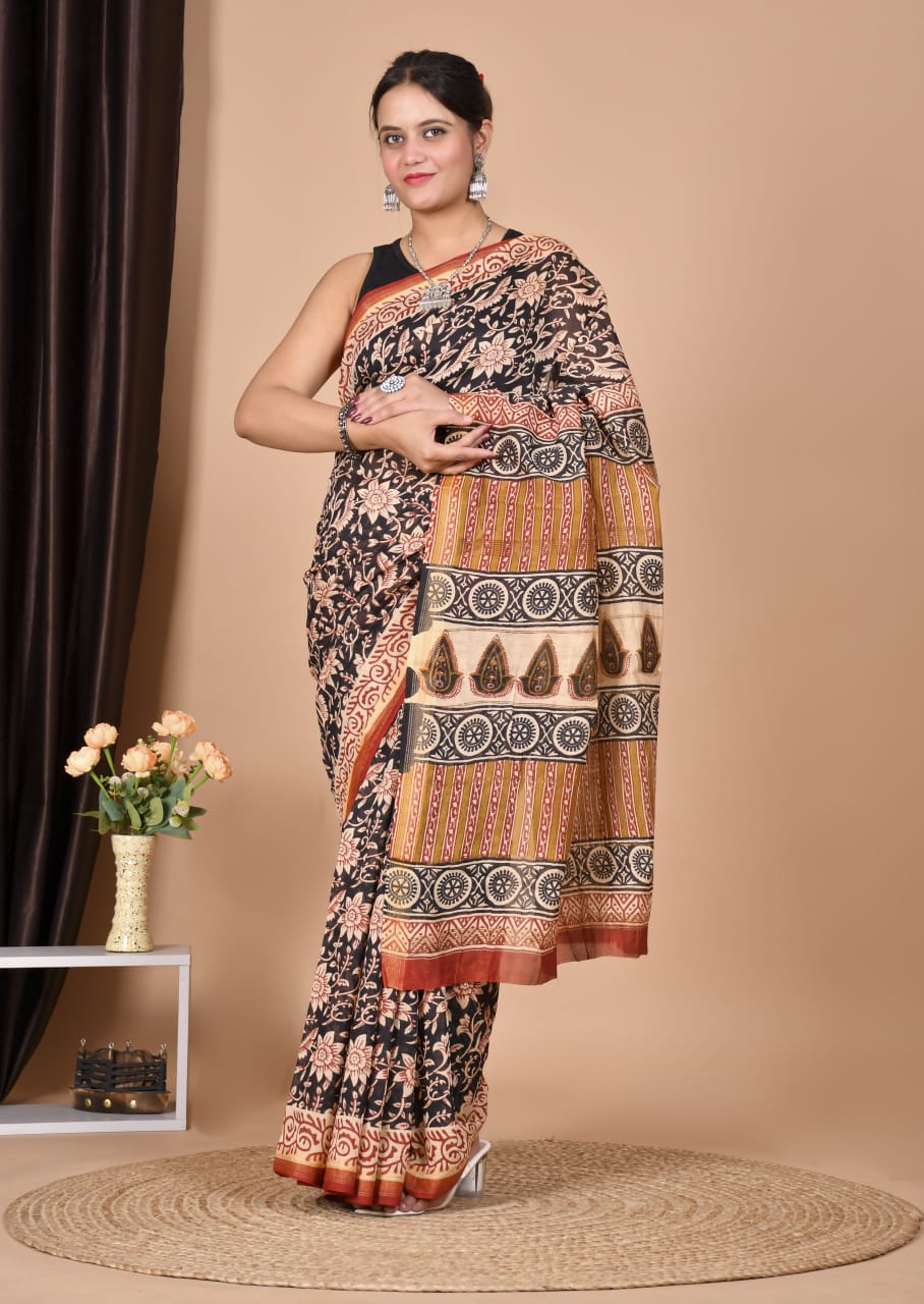 Maheshwari Silk Saree Wholesale – Handblock Printed Heritage Sarees