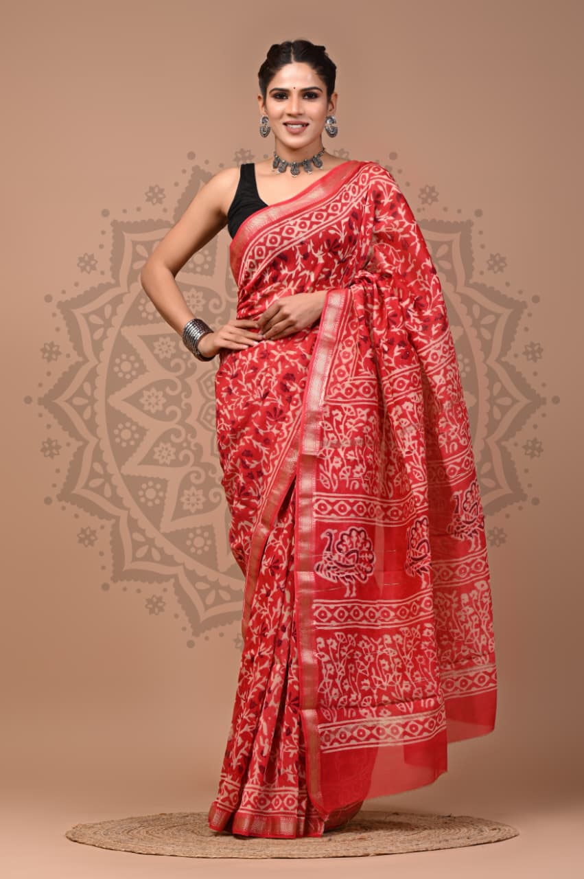 Maheshwari Silk Saree Wholesale – Handblock Printed Heritage Sarees