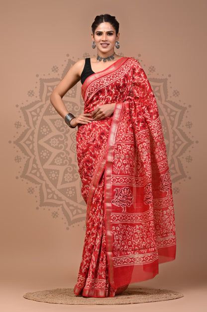 Maheshwari Silk Saree Wholesale – Handblock Printed Heritage Sarees