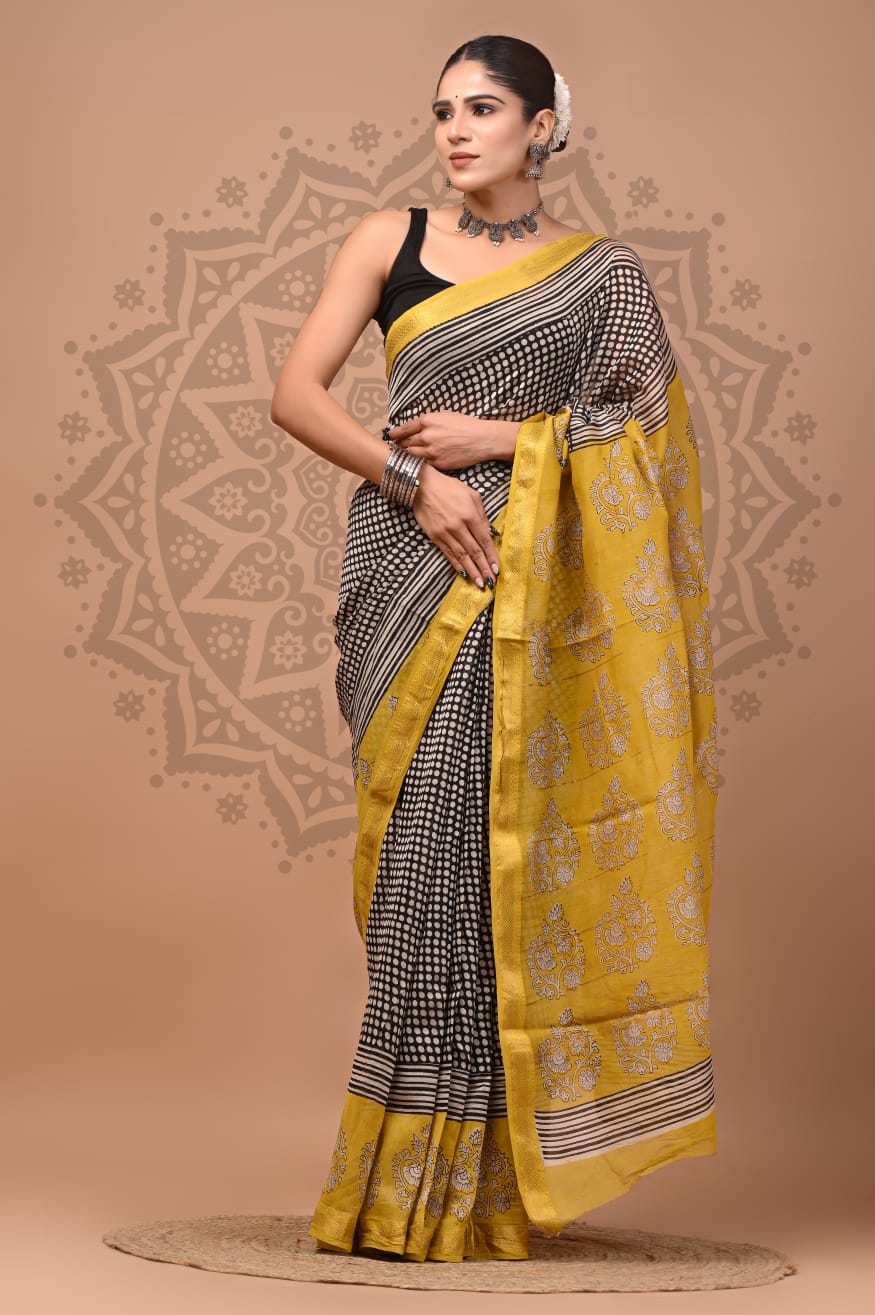 Handblock Maheshwari Silk Saree Wholesale – Natural Dyed Artisan Sarees