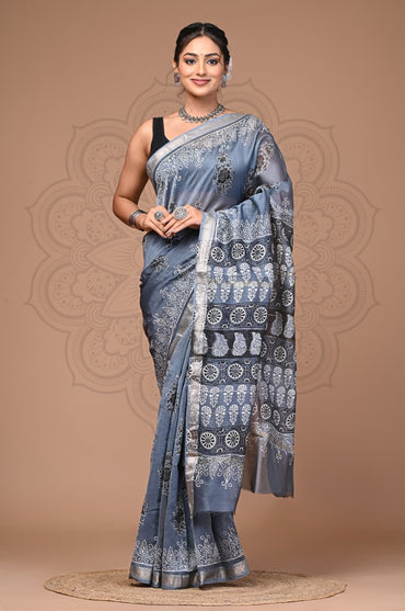 Handblock Maheshwari Silk Saree Wholesale – Natural Dyed Artisan Sarees