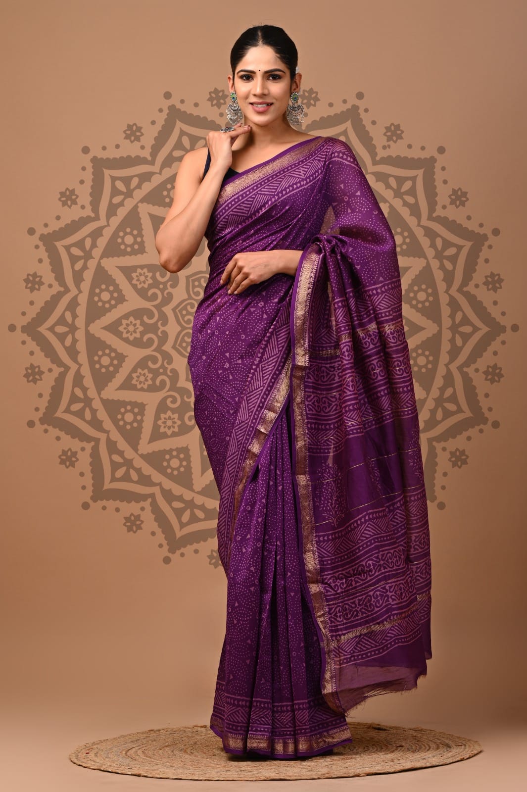 Handblock Maheshwari Silk Saree Wholesale – Natural Dyed Artisan Sarees