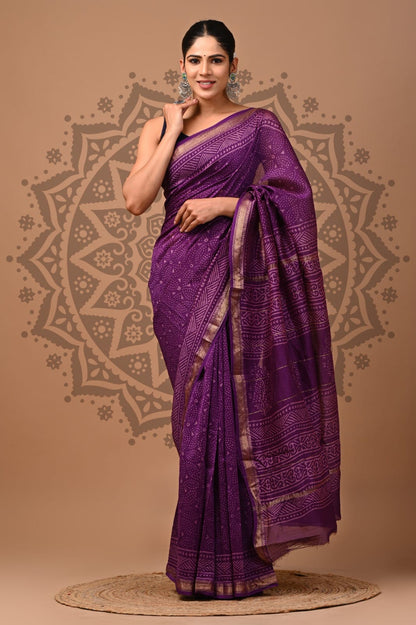 Handblock Maheshwari Silk Saree Wholesale – Natural Dyed Artisan Sarees