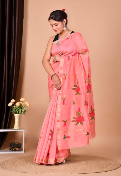 Handblock Maheshwari Silk Saree Wholesale – Natural Dyed Artisan Sarees