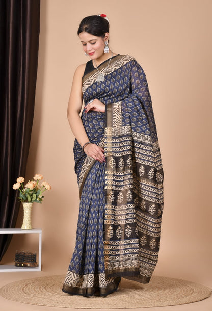 Handblock Maheshwari Silk Saree Wholesale – Natural Dyed Artisan Sarees