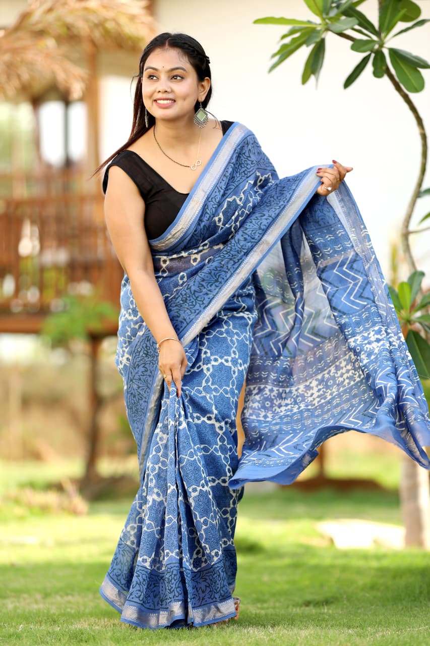 Maheshwari Silk Saree Wholesale Collection – Handblock Printed Natural Dyed Sarees