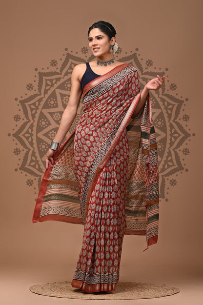 Maheshwari Silk Saree Wholesale Collection – Handblock Printed Natural Dyed Sarees