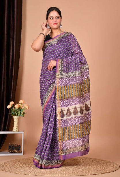 Maheshwari Silk Saree Wholesale Collection – Handblock Printed Natural Dyed Sarees