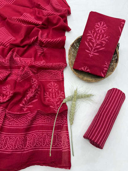 Mulmul Cotton Dress Material Wholesale – Lightweight Handblock Suits