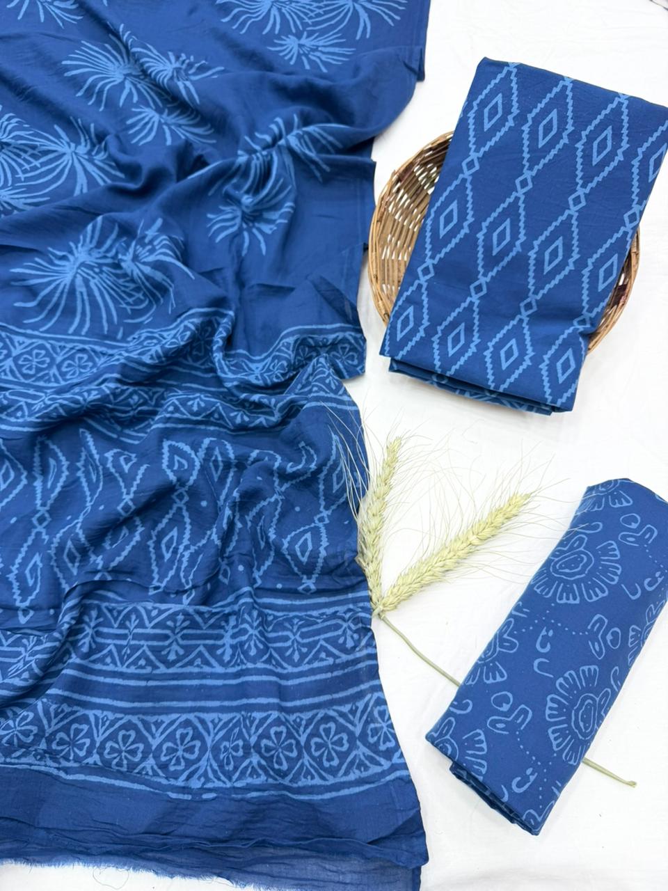 Mulmul Cotton Dress Material Wholesale – Lightweight Handblock Suits