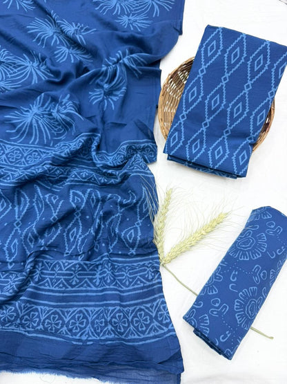 Mulmul Cotton Dress Material Wholesale – Lightweight Handblock Suits