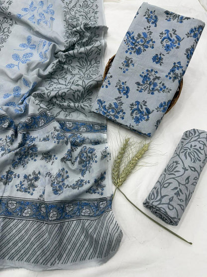 Cotton Mul Handblock Printed Dress Material Set Wholesale – MOQ 6 Pcs Assorted | Fabtexs