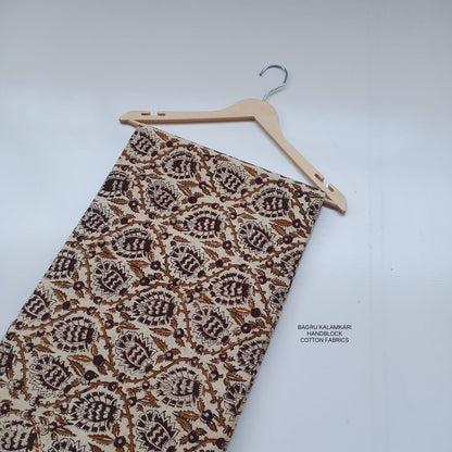 Bagru Fabric Wholesale – Handblock Printed Pure Cotton Floral Jaal Fabric