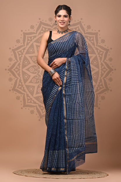 Kota Doria Cotton Sarees Wholesale – Handblock Printed Lightweight Kota Sarees