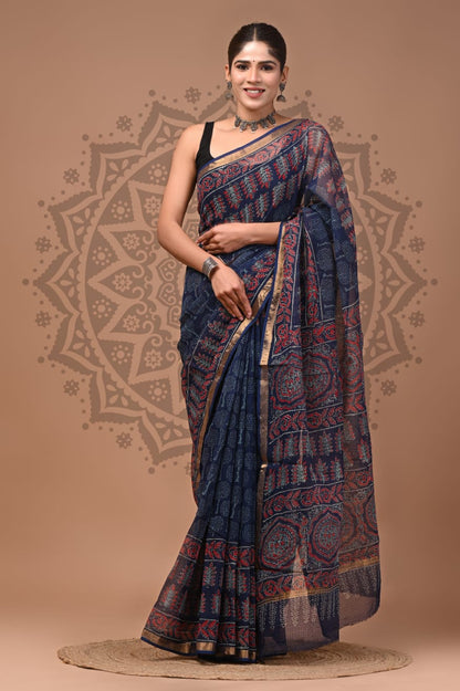 Kota Doria Cotton Sarees Wholesale – Handblock Printed Lightweight Kota Sarees