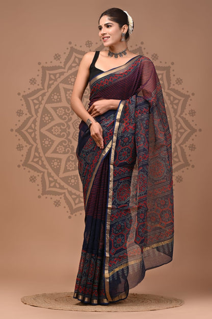Kota Doria Cotton Sarees Wholesale – Handblock Printed Lightweight Kota Sarees