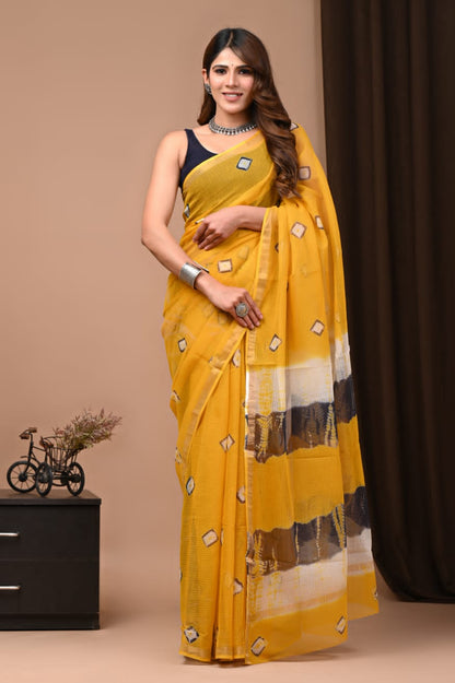Kota Doria Cotton Sarees Wholesale – Handblock Printed Lightweight Kota Sarees