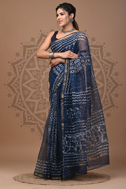 Kota Doria Cotton Sarees Wholesale – Handblock Printed Lightweight Kota Sarees