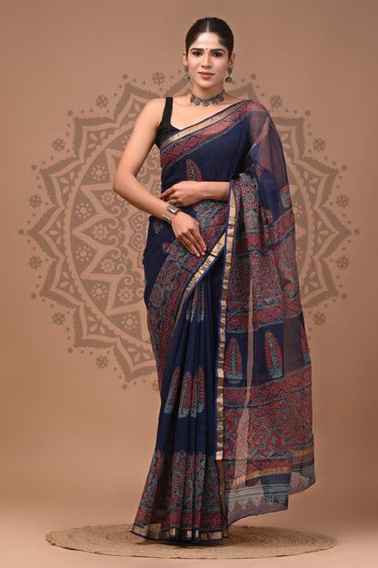 Handblock Printed Kota Doria Sarees Wholesale – Lightweight Kota Cotton Sarees