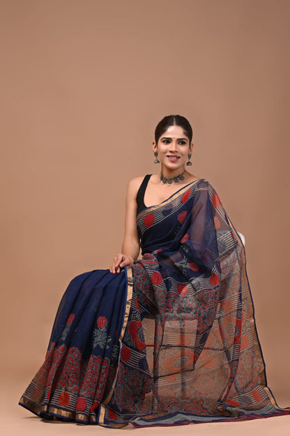 Handblock Printed Kota Doria Sarees Wholesale – Lightweight Kota Cotton Sarees