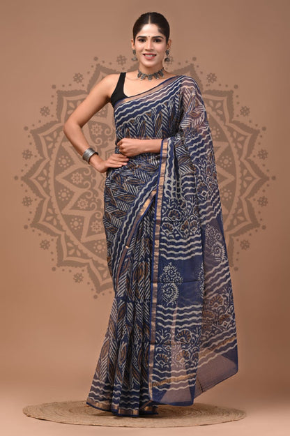 Handblock Printed Kota Doria Sarees Wholesale – Lightweight Kota Cotton Sarees