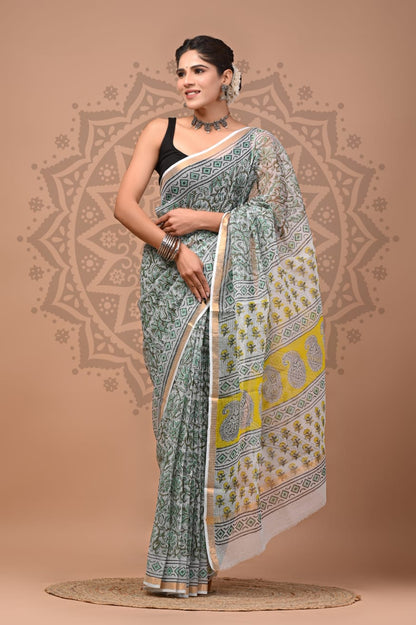 Handblock Printed Kota Doria Sarees Wholesale – Lightweight Kota Cotton Sarees