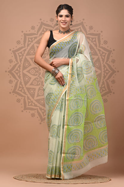 Handblock Printed Kota Doria Sarees Wholesale – Lightweight Kota Cotton Sarees