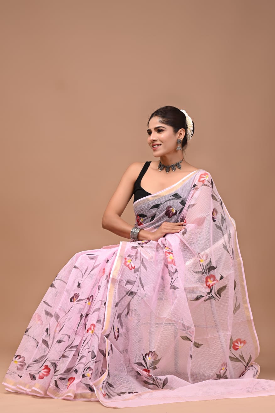 Kota Doria Cotton Handblock Printed Sarees Wholesale – Lightweight Kota Sarees