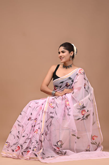 Kota Doria Cotton Handblock Printed Sarees Wholesale – Lightweight Kota Sarees