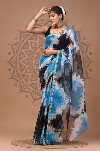 Kota Doria Cotton Handblock Printed Sarees Wholesale – Lightweight Kota Sarees