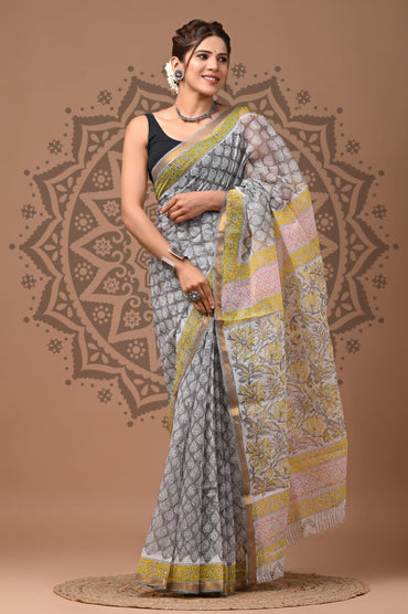 Kota Doria Handblock Printed Sarees Wholesale – Lightweight Kota Cotton Sarees