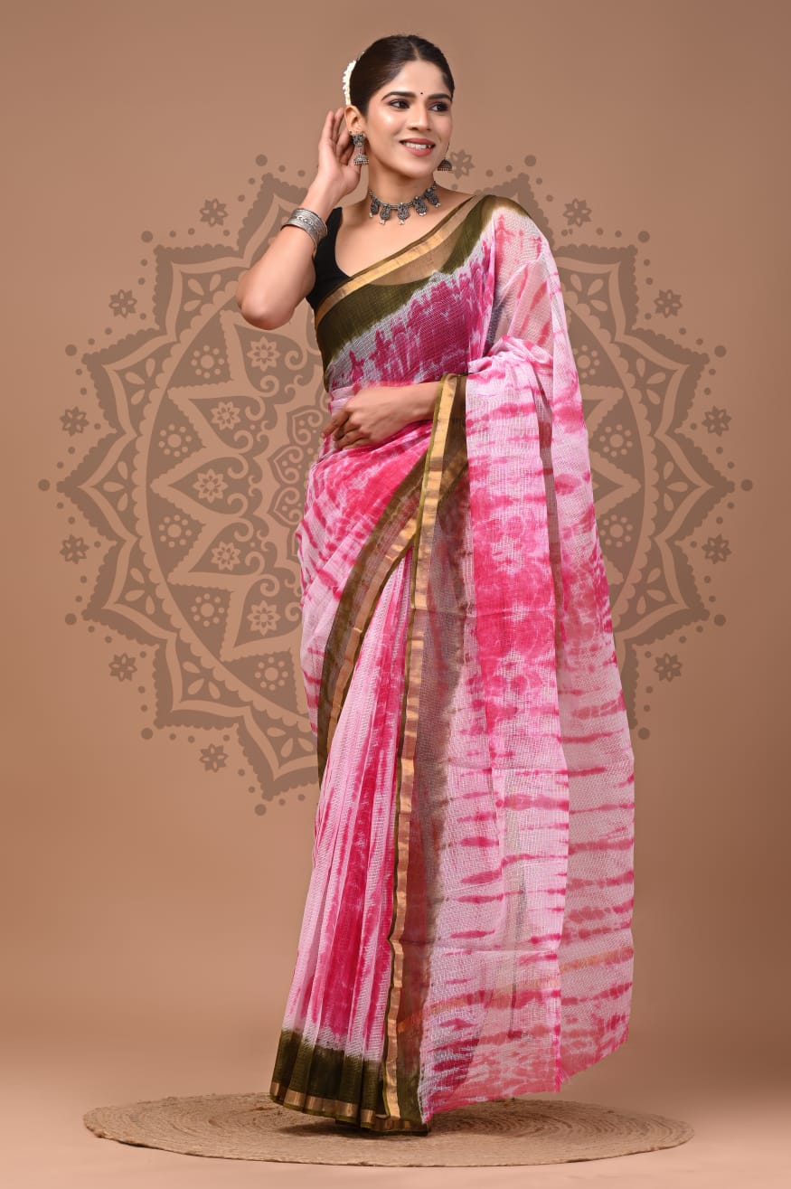 Kota Doria Handblock Printed Sarees Wholesale – Lightweight Kota Cotton Sarees